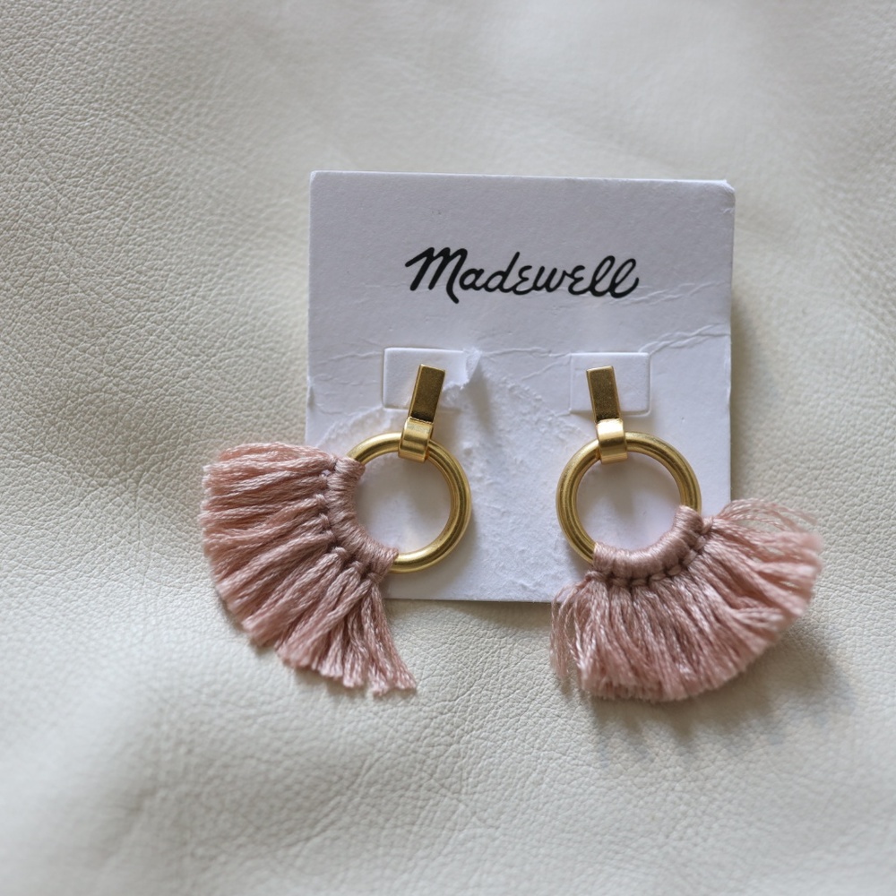 Madewell Brass and Pink Tassel Earrings - Picture 5 of 6
